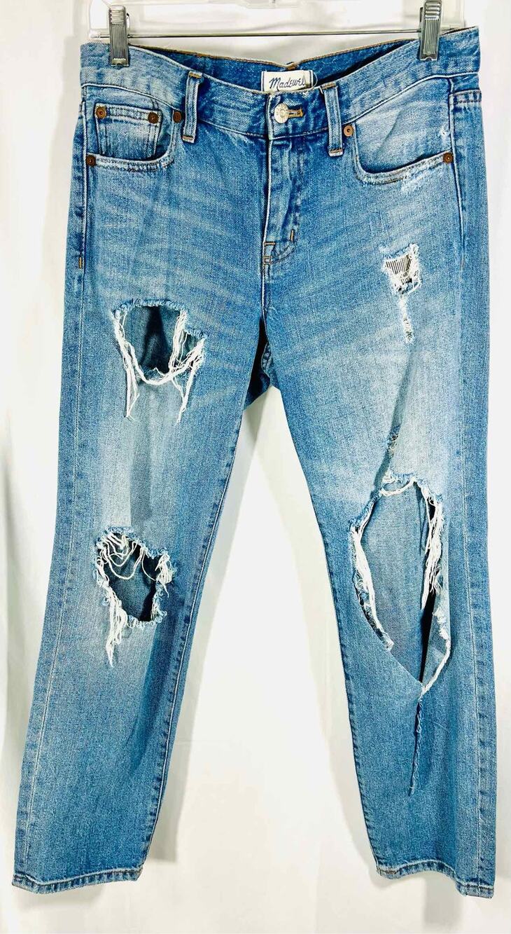 Madewell Size 26=2 Lt Denim Distressed Premium Denim Jeans